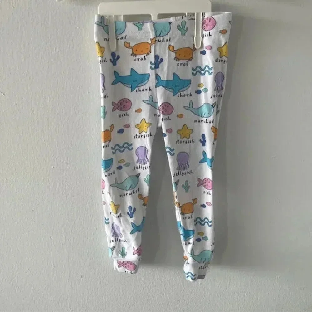 Children's Place Toddler Girls Sea Creature Snug Fit Cotton Pajamas, Size 2T